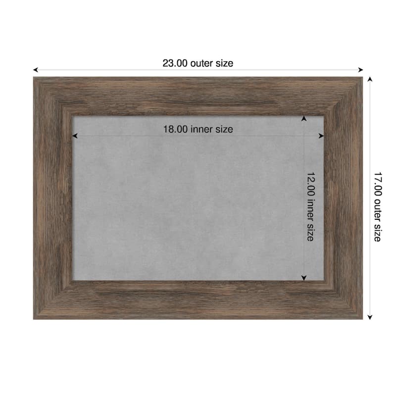 Amanti Art Hardwood Mocha Framed Magnetic Board - Board Size 18x12