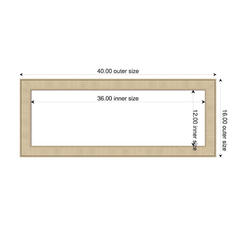 Amanti Art Classic Honey Silver Framed Dry Erase Magnetic Board - 40 x 16 in