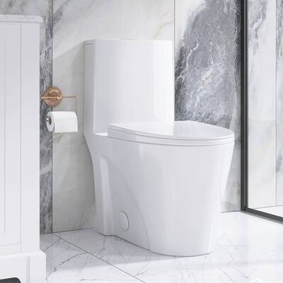 Dual-Flush Elongated One-Piece Toilet with High Efficiency Flush