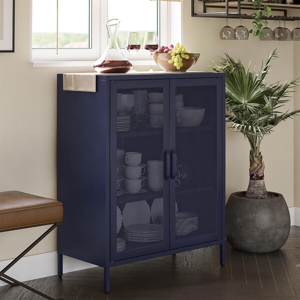 The Novogratz Channing 2 Door Metal Accent Cabinet - Bed Bath