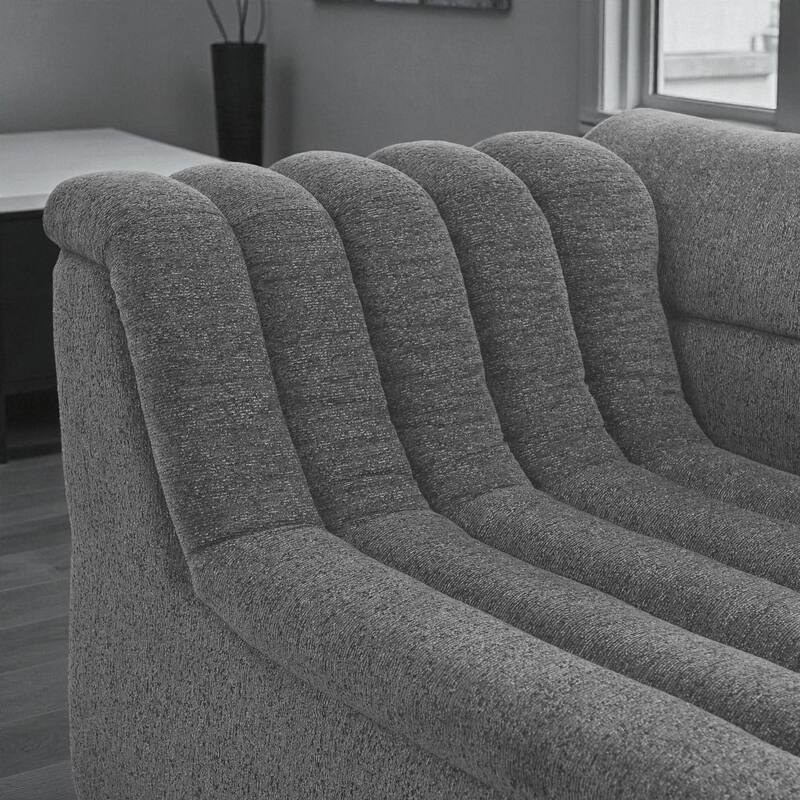 135" Chenille U-Shaped Modular Sectional Couch with Chaise, Movable Ottoman, Deep Seat Boneless Sofa for Living Room