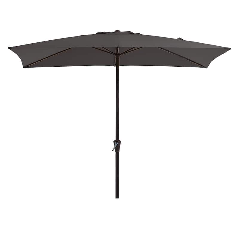 8*10ft Rectangular Patio Market Umbrella with Crank & Tilt，UV-Resistant