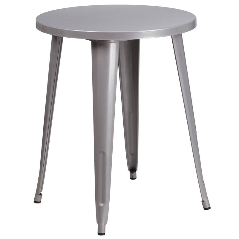 Steel Round Indoor/ Outdoor Table - 24"W x 24"D x 29"H