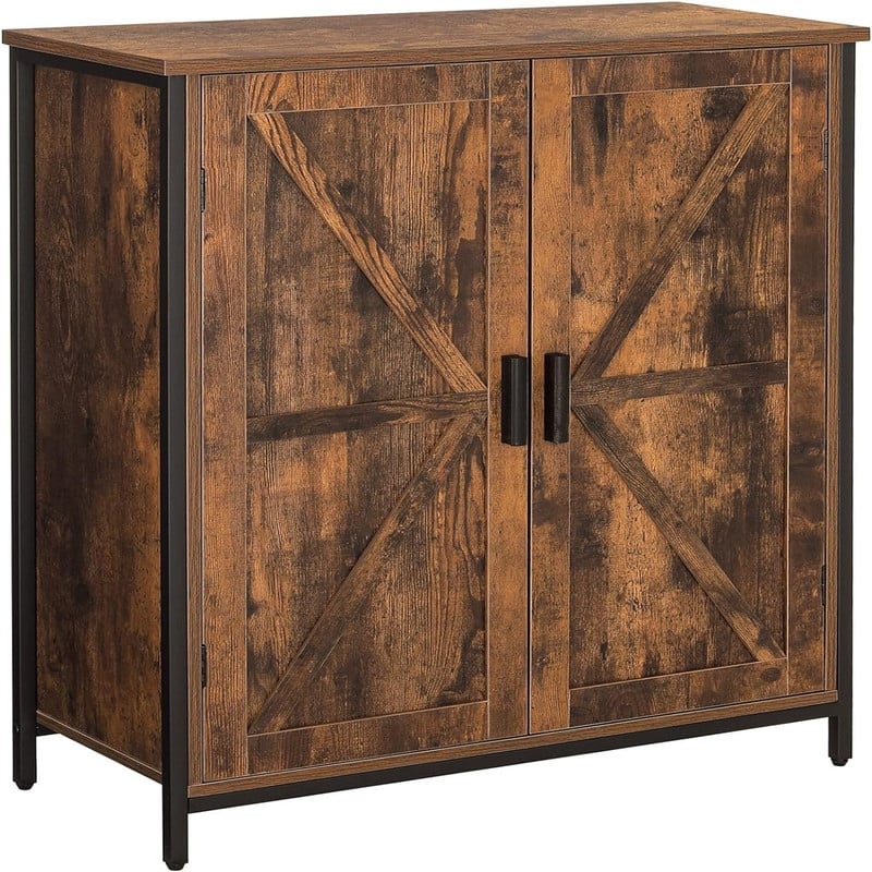 Buffet Cabinet - 11.8"D x 27.6"W x 31.5"H - Rustic Brown