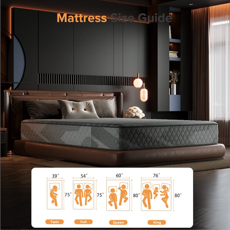 IFLUOUS 8/12 in. Medium Firm Gel-infused Memory Foam Hybrid Mattress Cooling and Breathable with CertiPUR-US, SGS and OEKO-TEX