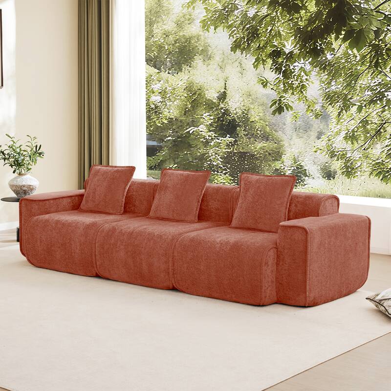 GDFStudio - Modular 3-Seater 108.66" Boneless Velvet Sofa