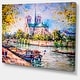 preview thumbnail 2 of 10, Designart - Notre Dame Paris - Landscape Canvas Art Print