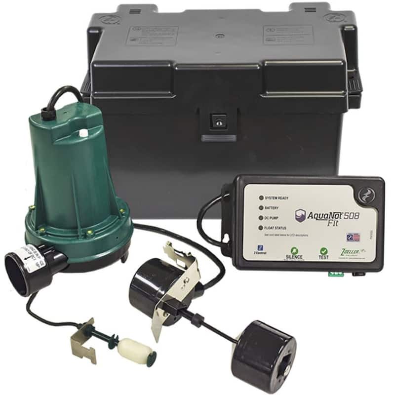 Zoeller 508-0014 12V Backup Submersible Sump Pump System with WiFi - Natural