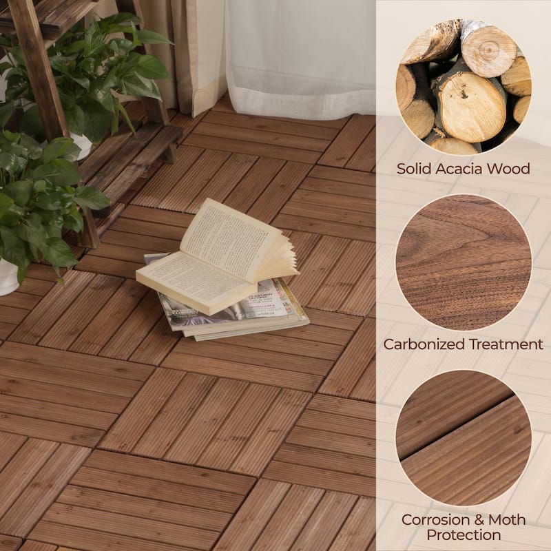Yaheetech 27pcs 12"x12" Tiles for Patio Garden for Indoor & Outdoor