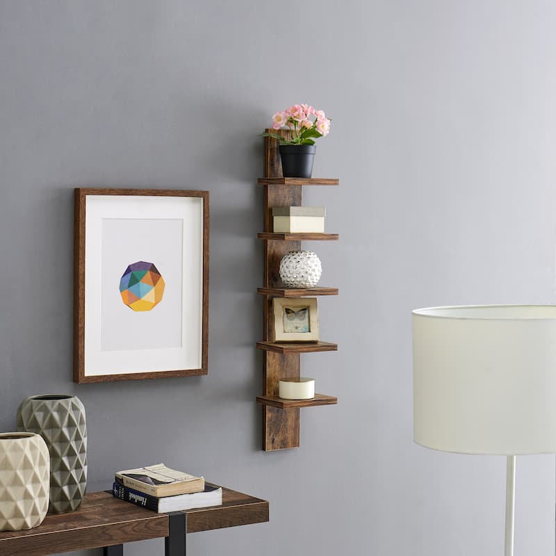 Danya B. Utility Column 5.5" x 6" x 30" Spine Wall Shelves - Pine