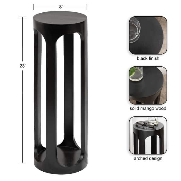 dimension image slide 7 of 8, Kate and Laurel Dahl Wood Drink Table