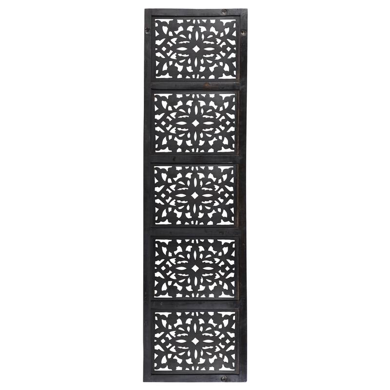 Wooden Floral Handmade Intricately Carved Home Wall Decor - Brown - Roche River Decor