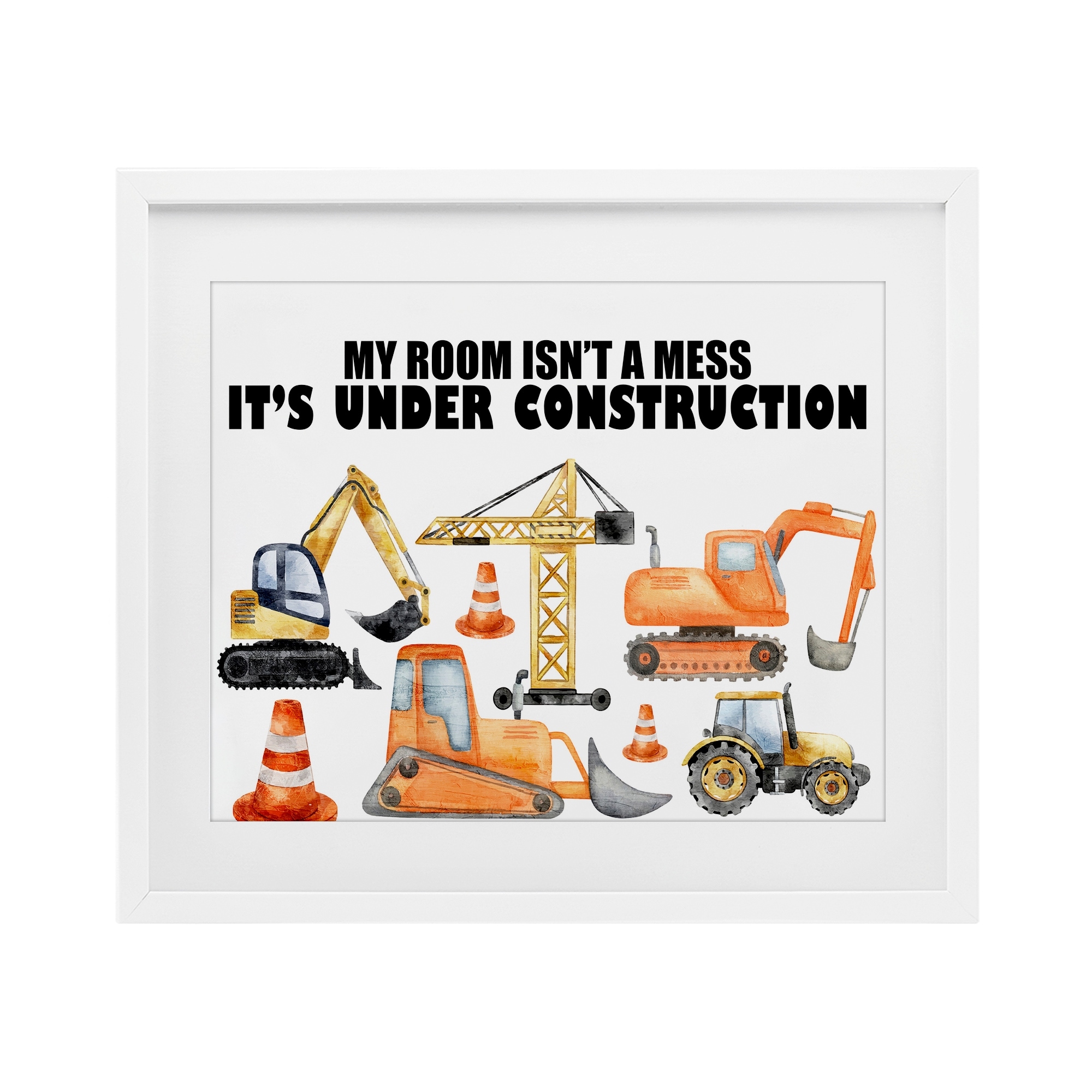 Stupell Not A Mess Under Construction Under Glass Framed Design By Kim Allen