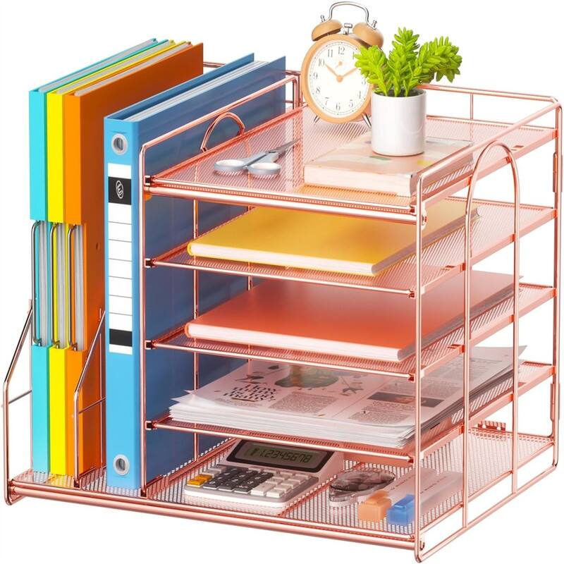 Desk Organizer - 13.5"D x 2.95"W x 14.5"H - Desk Organizer File Holder NoDrawer- R