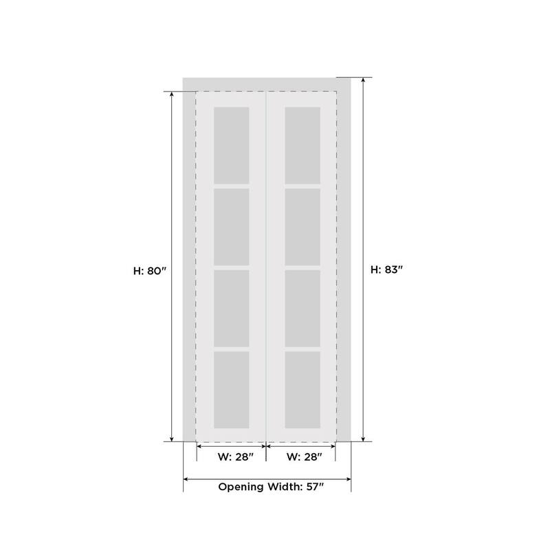SartoDoors Lucia 2555 | Closet Door Bi-fold Door | Solid Wood w/ Glass | Hardware Set | 18x80, Matte Black Bedroom Door