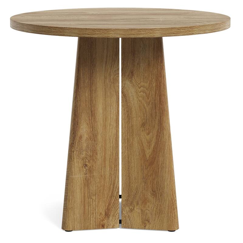 31.5" Round Dining Table for 2 People, Dining Room Table for Living Room, Circle Kitchen Table with Pedestal Base