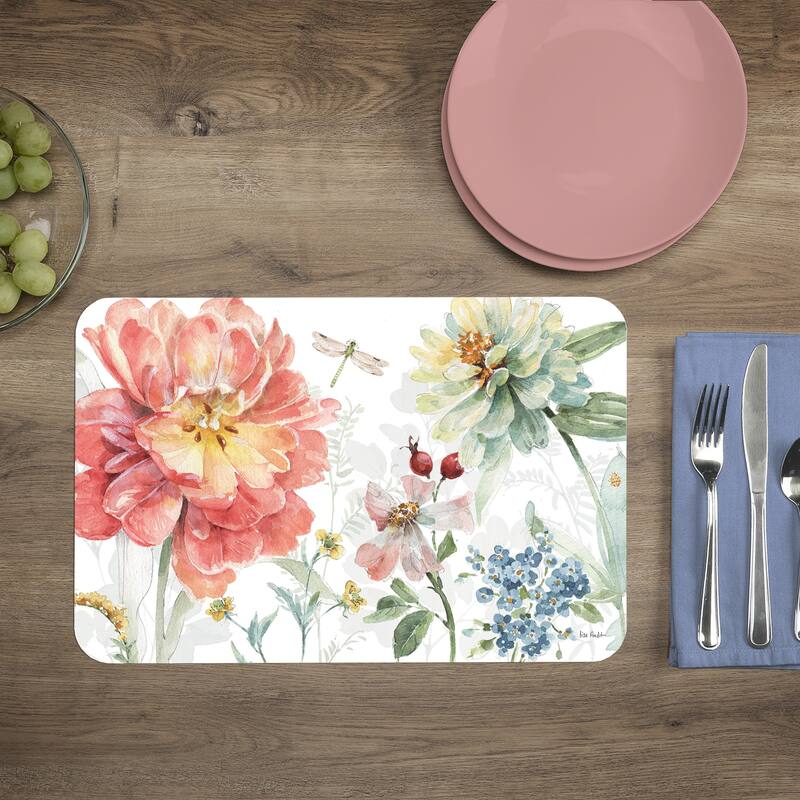 Reversible Wipe-clean Counterart Placemats Set of 4 - Spring Meadow