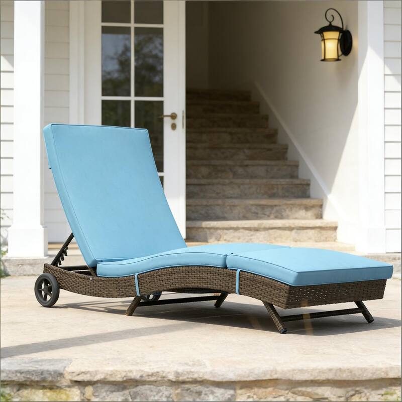 GDFStudio - Henriksen Outdoor Wicker Chaise Lounge with Adjustable Reclining Comfort Design - Chaise Lounge