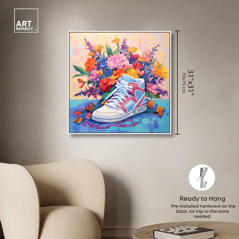 Colorful Sneaker Bouquet II Canvas by Art Remedy