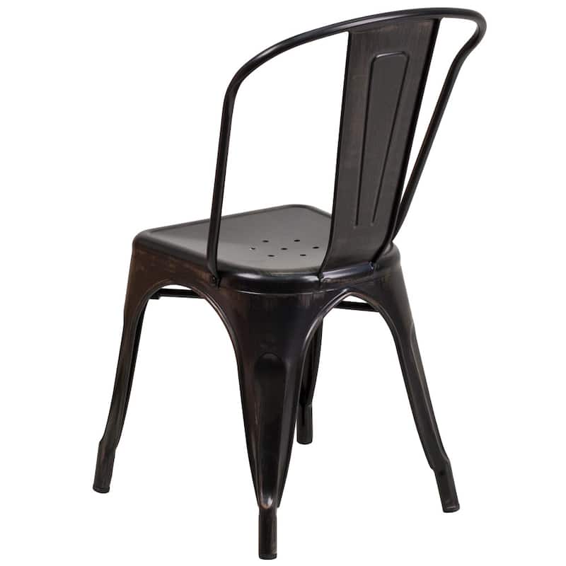 Metal Indoor/ Outdoor Stackable Bistro Chair (Set of 4)