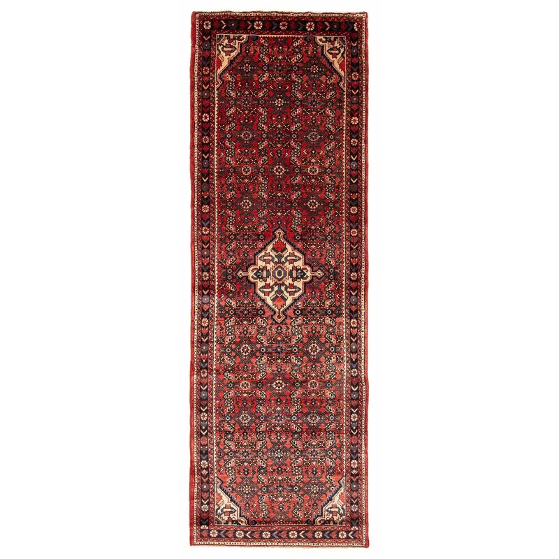 ECARPETGALLERY Hand-knotted Andelz Red Wool Rug - 3' 5" x 10' 7" - Red - 3' 5" x 10' 7" - Runner