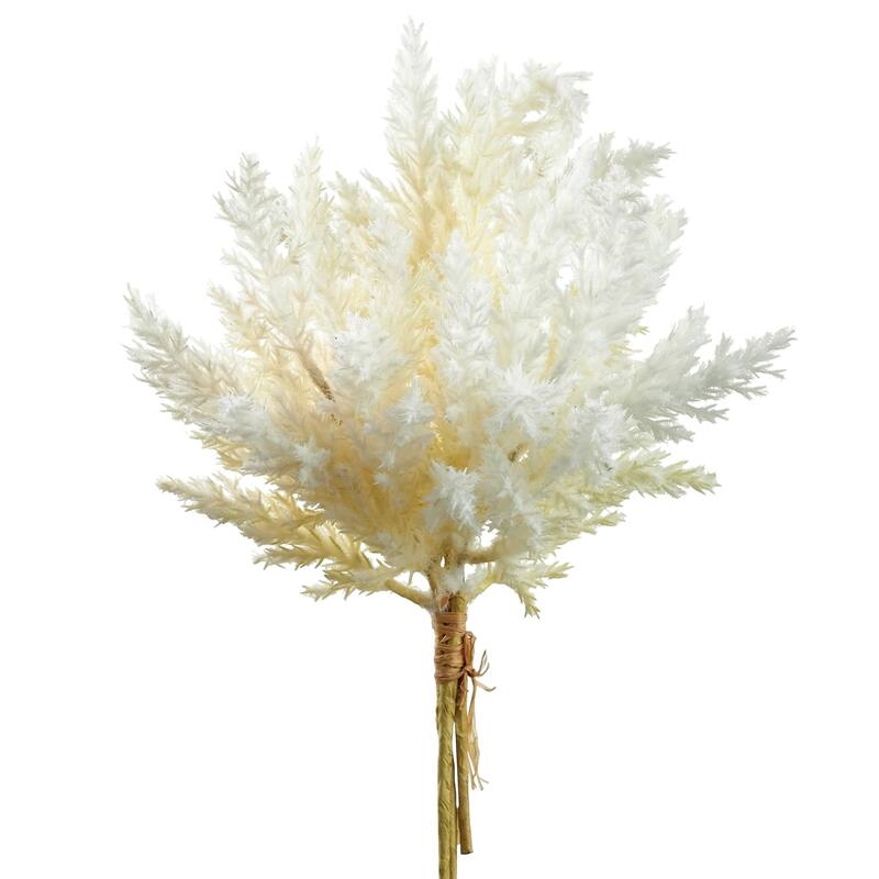 Artificial Pampas Floral Craft Grass Bundle - 14" - Cream