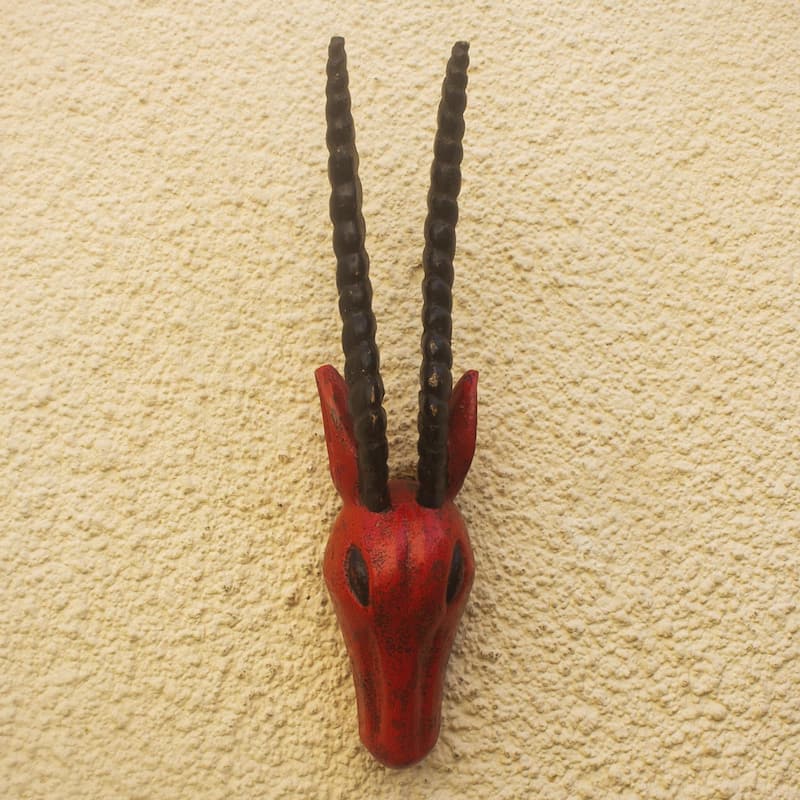 Novica Handmade Antelope Head I African Wood Mask