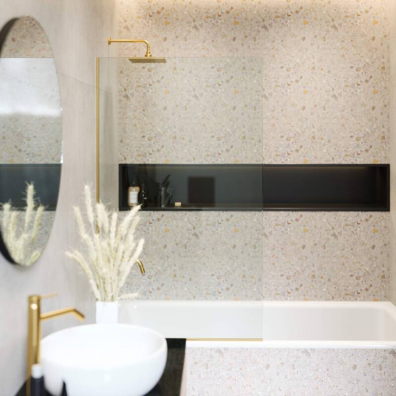 Frameless Fixed Tub Clear Tempered Shower Glass Panel