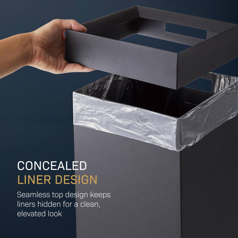 Yamazaki Home Trash Can, Steel, 7.25 gallons, 27 liters