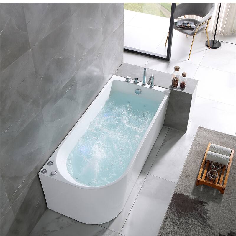 A&E Bath Ovid 67-inch Right-Hand Alcove Jetted Tub