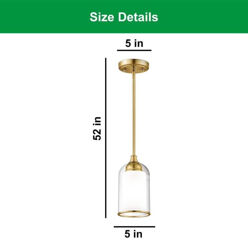 2 Pack kitchen lights brushed gold pendant lights glass island lights - N/A