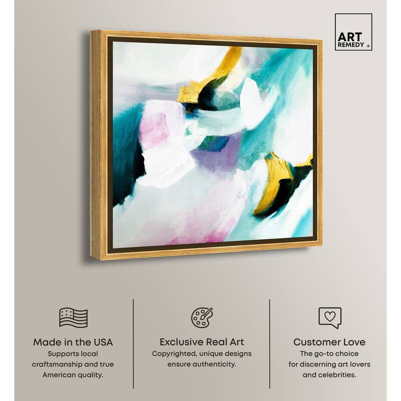 Art Remedy Still Violas Ii Framed Blue Abstract 1 Piece Canvas Wall Art