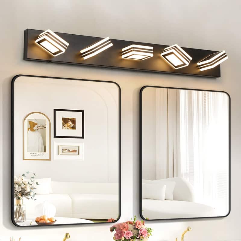 Contemporary LED Vanity Fixture – Dimmable Iron & Acrylic Bathroom Wall Light for Mirror Illumination‌