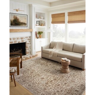 Alexander Home Anniki Persian Botanical Area Rug with Micro Fringe