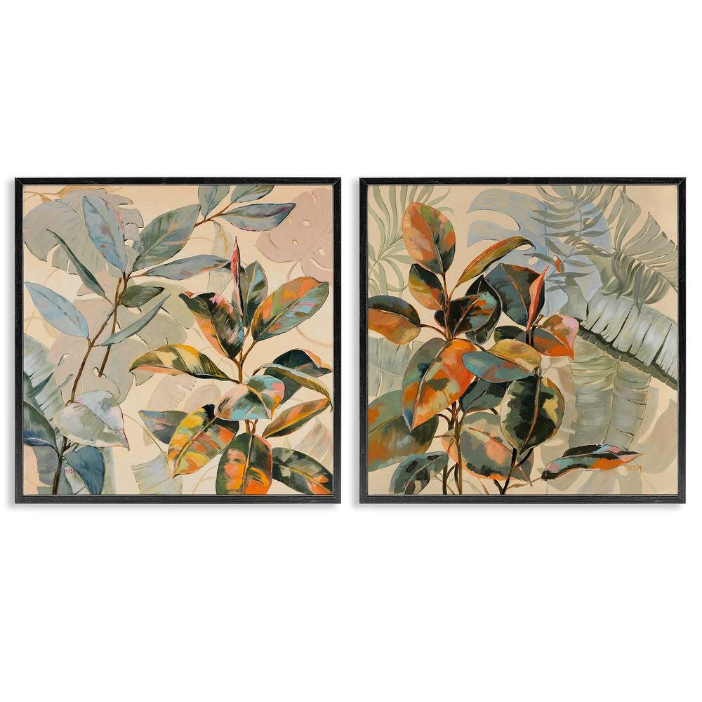 Stupell Neutral Tropical Organics Framed Giclee Art Design By Dusza (Set of 2)
