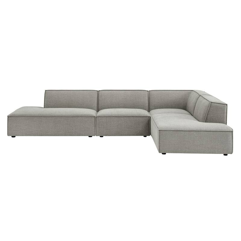 Restore 4-Piece Performance Fabric Upholstered Modular L-Shaped Armless Sectional Sofa