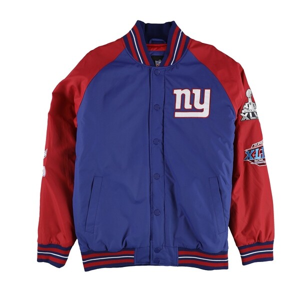 NFL Mens 4X Super Bowl Champions NY Giants Varsity Jacket,, Blue