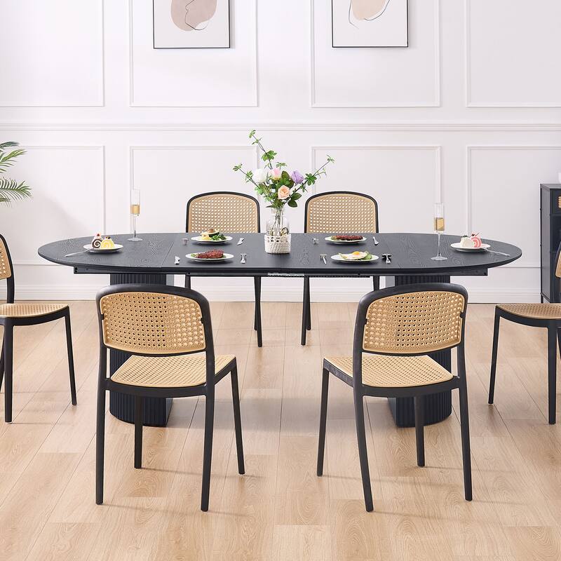 Expandable Dining Table,Solid Top Extending Table Rise for Kitchen Dining Living Room Apartment