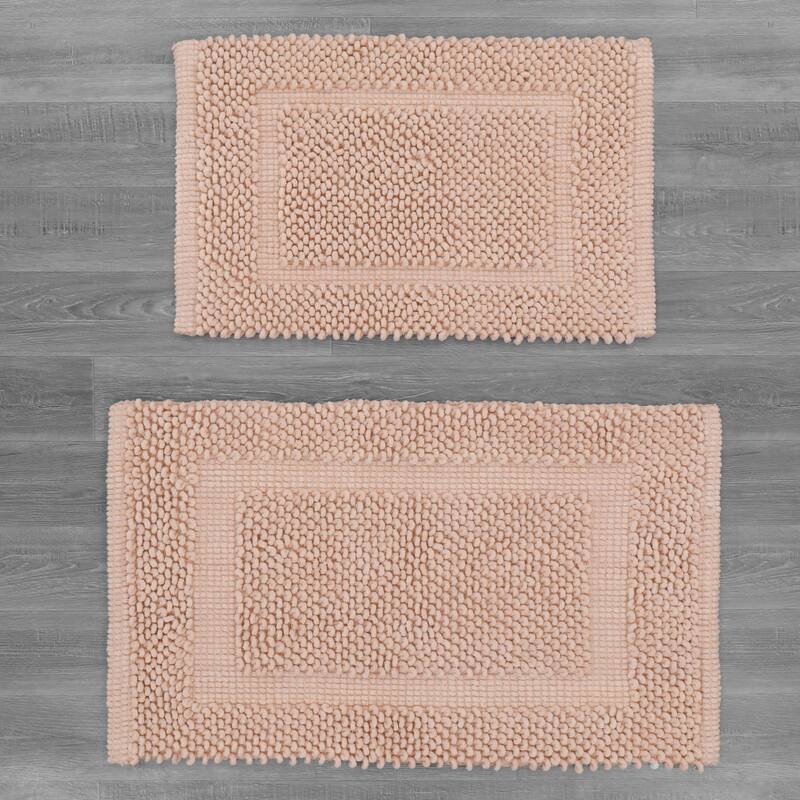 Sophie Border Ultraplush Chenille NonSlip Cotton Bath Mat (Set of 2