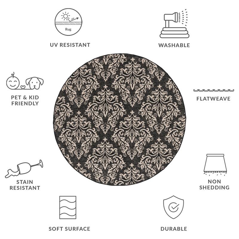 SAFAVIEH Courtyard Moshka Indoor/ Outdoor Waterproof Patio Backyard Rug