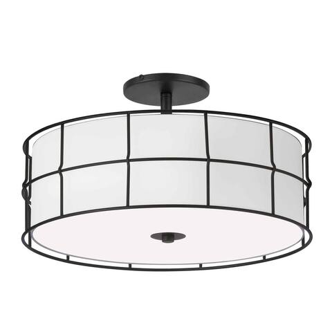 Alcala 3 Light Transitional Matte Black Luxury Semi Flush Mount