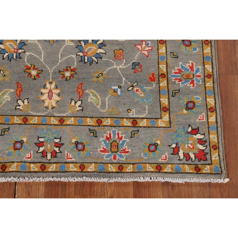 All-Over Gray Oushak Oriental Accent Rug Handmade Wool Carpet - 3'4" x 5'2"