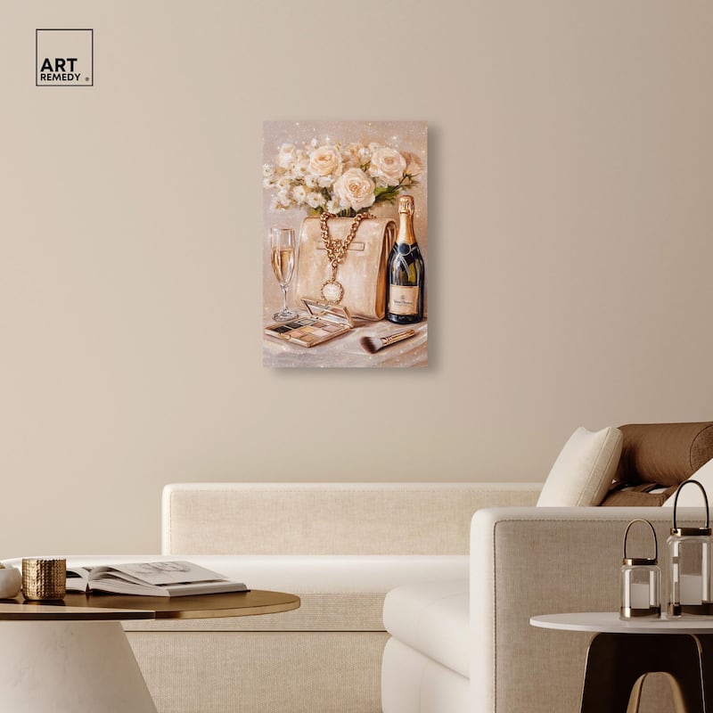 Make Up Drinks and Glam Canvas by Art Remedy, Gallery Wrapped