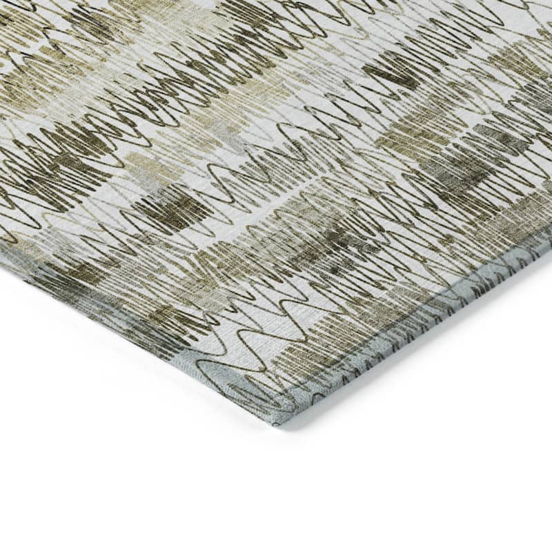 Machine Washable Indoor/ Outdoor Chantille Abstract Zig Zag Rug