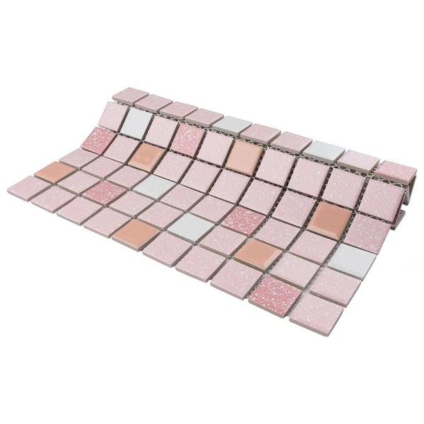 Vtg. 60s Ceramic Edge Border Tile PINK Gloss Short 4 1/4 x 2