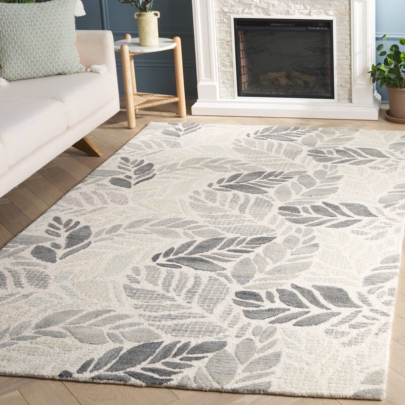SAFAVIEH Hand-Tufted Martha Stewart Trajanka Modern & Contemporary Wool Rug - 4' x 6' - Ivory/Grey