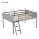 preview thumbnail 4 of 9, Modern Full Size Wooden Low Loft Kids Bed with Convertible Ladder,Guardrails and Sturdy Wood Frame