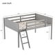 preview thumbnail 4 of 9, Modern Style Low Loft Bed with Sturdy Wood Frame, Safety Guaranteed and Movable Ladder for Extra Fun, Grey