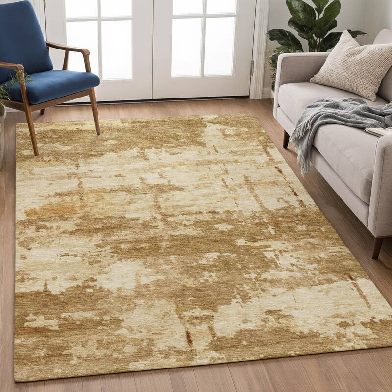 Machine Washable Indoor/ Outdoor Crouppen Modern Chantille Rug
