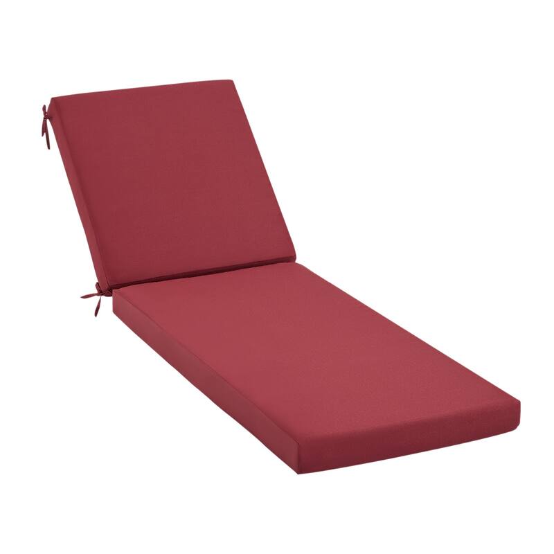 Outdoor Patio Lounge Chair Cushion - Waterproof, UV-Resistant, Striped Design with Removable Cover, Adjustable Straps